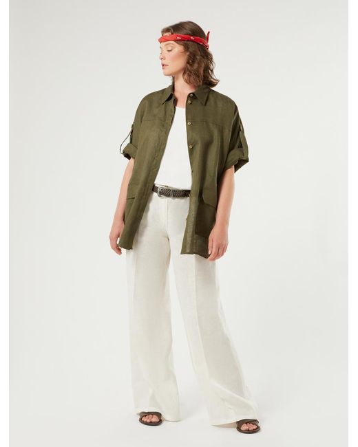 Veste Saharienne En Lin Marina Rinaldi en coloris Green