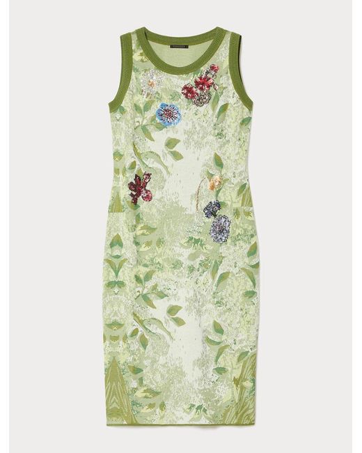 Robe En Jacquard Avec Broderies Marina Rinaldi en coloris Green