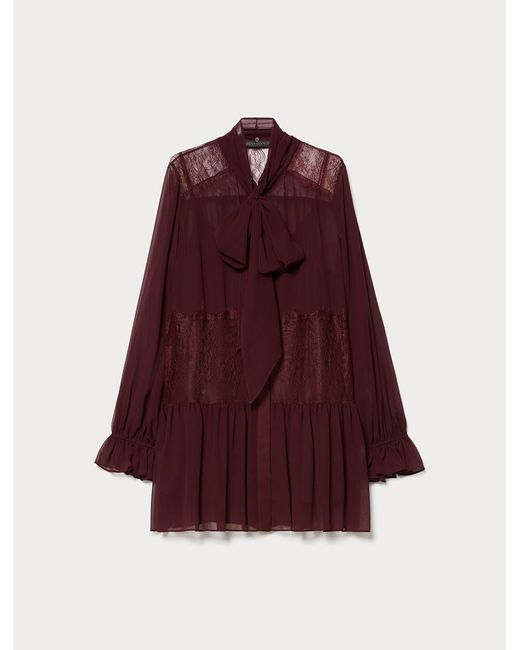 Marina Rinaldi Red Kasack Aus Georgette Und Spitze