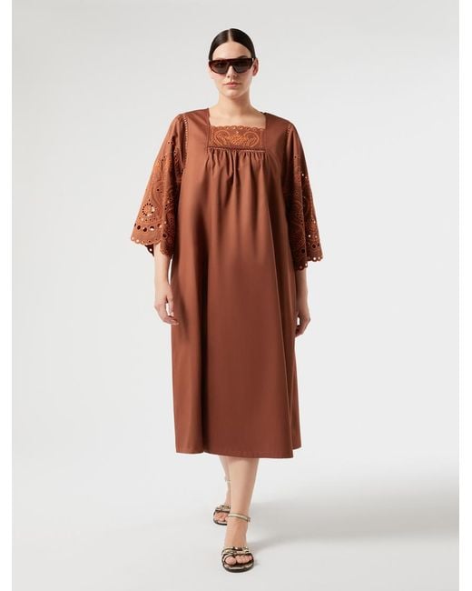 Robe En Satin De Coton Avec Broderie Marina Rinaldi en coloris Multicolor