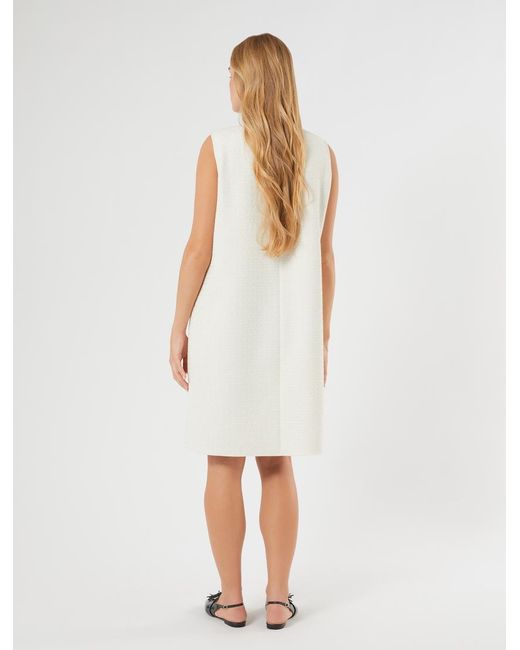Marina Rinaldi White Kleid Aus Jersey-Doppelgewebe