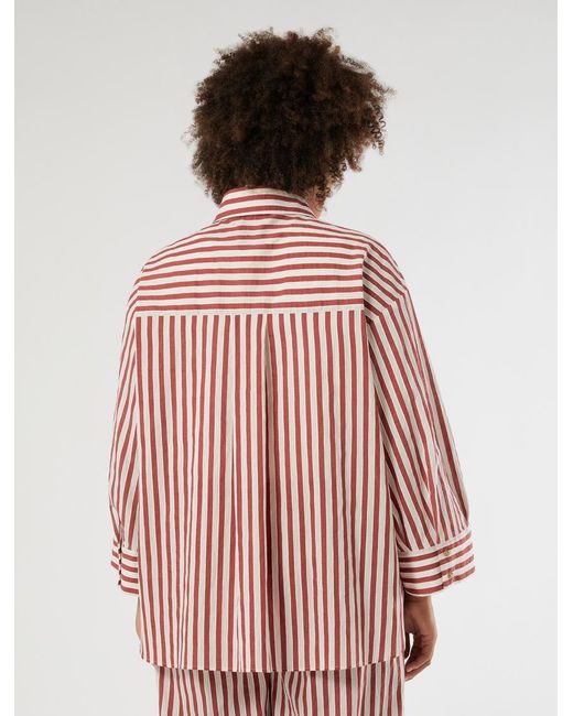 Chemise À Rayures En Coton Marina Rinaldi en coloris Red
