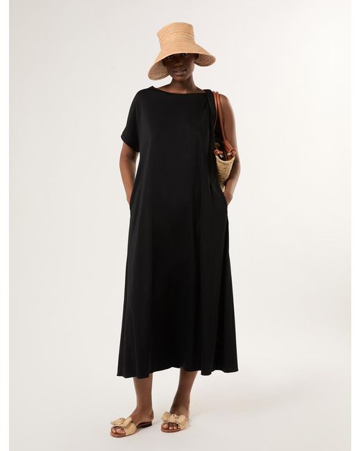Marina Rinaldi Black Kleid Aus Jersey Mit Knoten