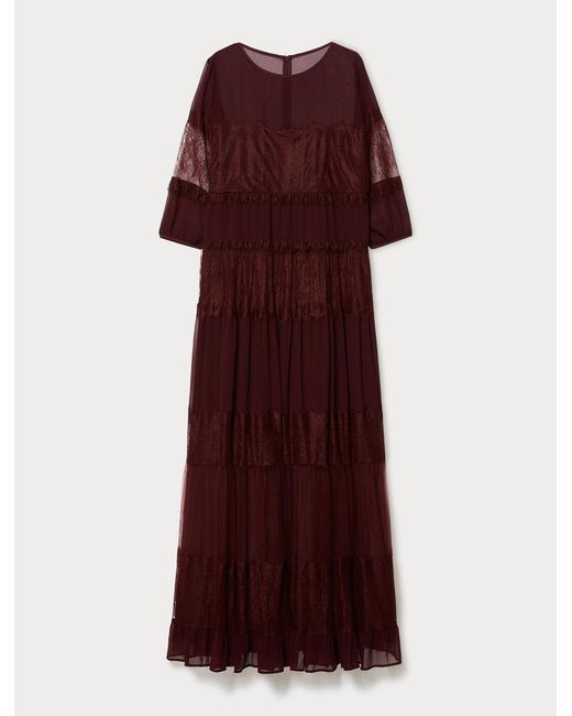 Marina Rinaldi Red Kleid Aus Georgette Und Spitze