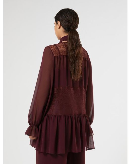 Marina Rinaldi Red Kasack Aus Georgette Und Spitze