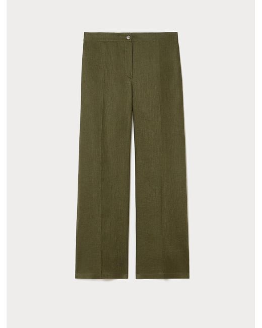 Pantalon Large En Pur Lin Marina Rinaldi en coloris Green
