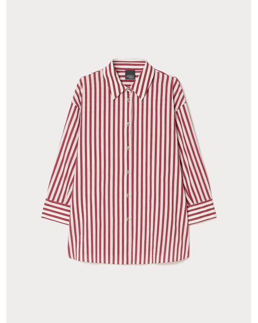 Chemise À Rayures En Coton Marina Rinaldi en coloris Red