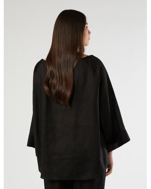 Chemisier En Pur Lin Marina Rinaldi en coloris Black