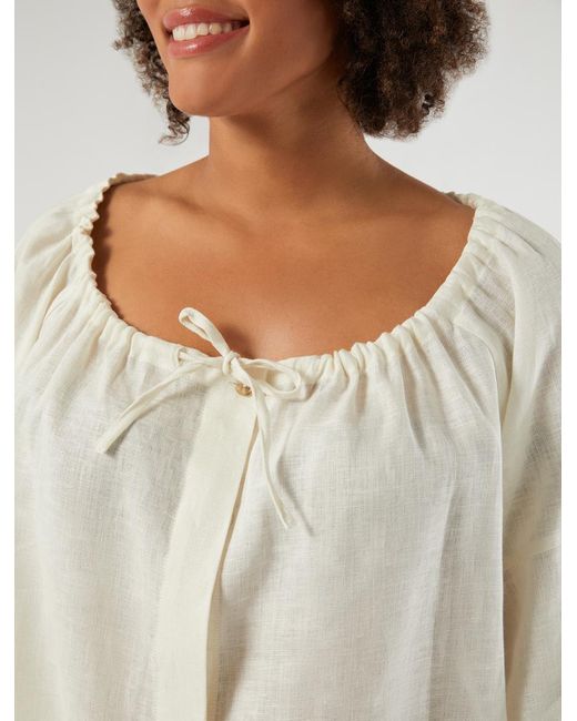 Chemisier En Pur Lin Marina Rinaldi en coloris White