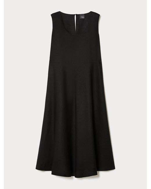 Robe Longue En Lin Marina Rinaldi en coloris Black