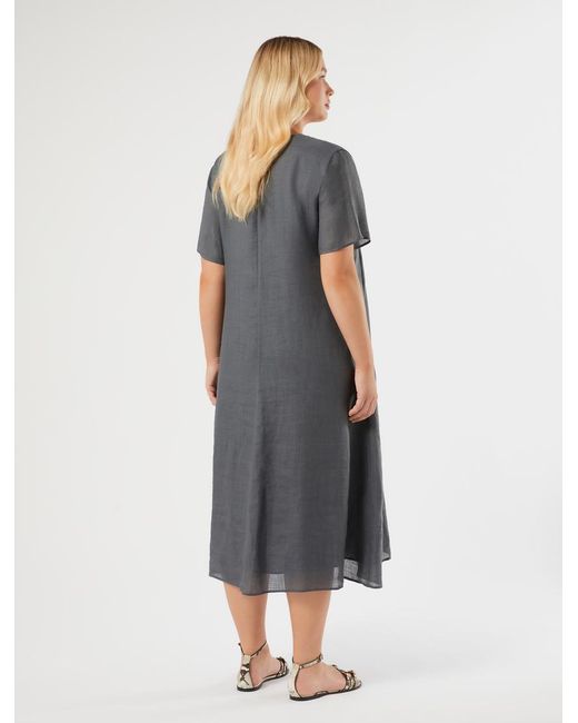 Robe En Sergé De Ramie Marina Rinaldi en coloris Blue