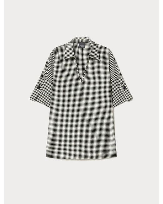 Polo En Toile De Coton Et Lin Marina Rinaldi en coloris Gray