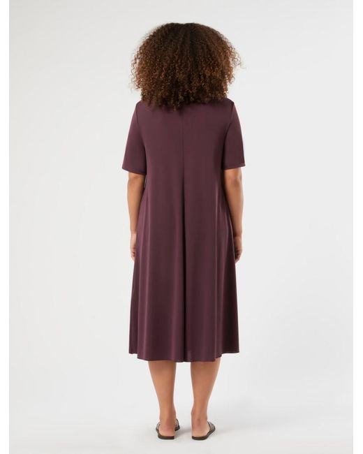 Marina Rinaldi Red Langes Kleid Aus Jersey Mit Drapierung