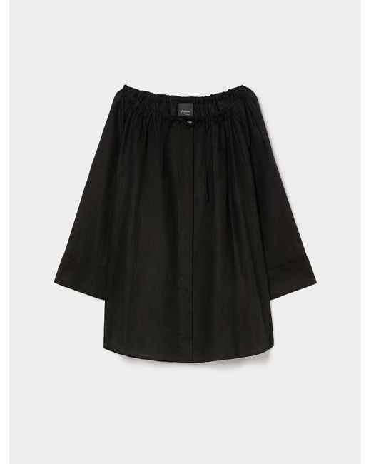 Chemisier En Pur Lin Marina Rinaldi en coloris Black