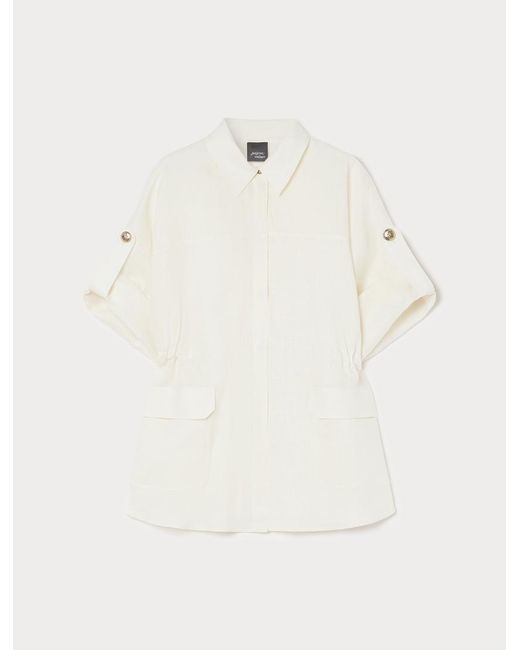 Veste Saharienne En Lin Marina Rinaldi en coloris White