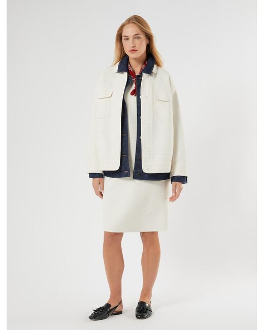 Marina Rinaldi White Kleid Aus Jersey-Doppelgewebe