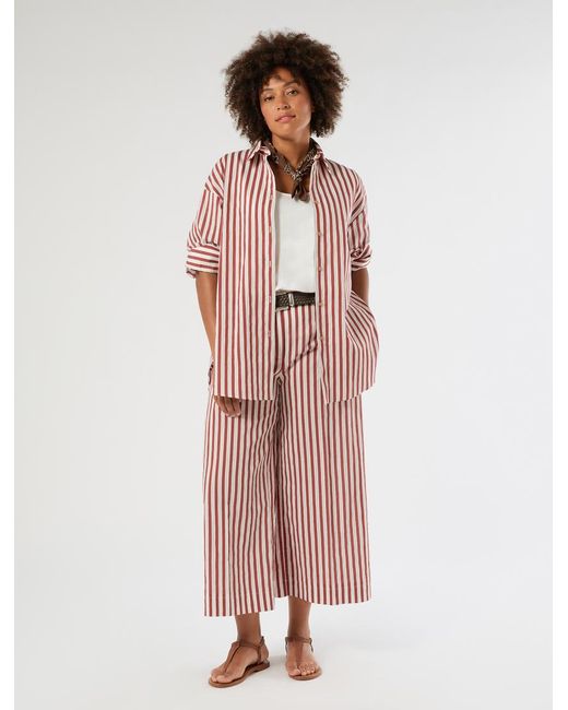 Chemise À Rayures En Coton Marina Rinaldi en coloris Red