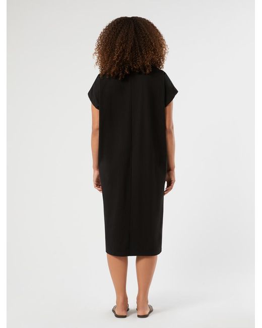 Marina Rinaldi Black Kleid Aus Jersey Und Popeline