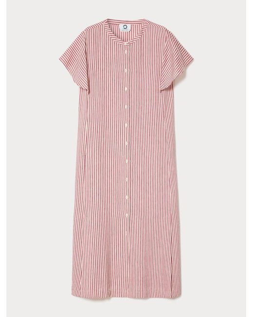 Robe Longue En Toile De Lin Et Soie Marina Rinaldi en coloris Pink
