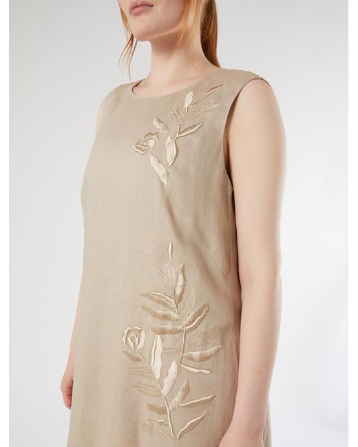 Robe En Lin Avec Broderie Marina Rinaldi en coloris Natural