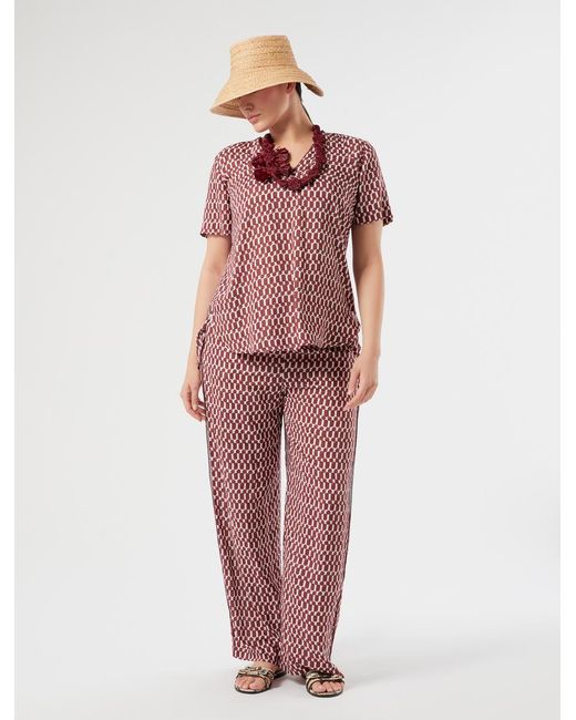 Chemisier En Viscose Imprimée Marina Rinaldi en coloris Red