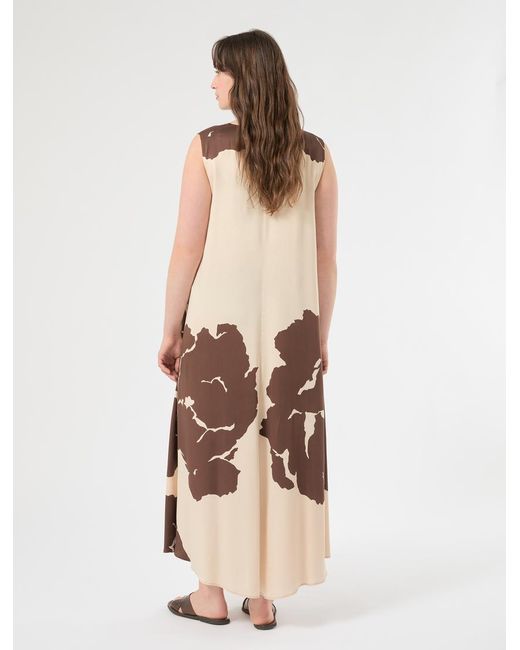 Marina Rinaldi Natural Kleid Aus Bedrucktem Viskose-Satin