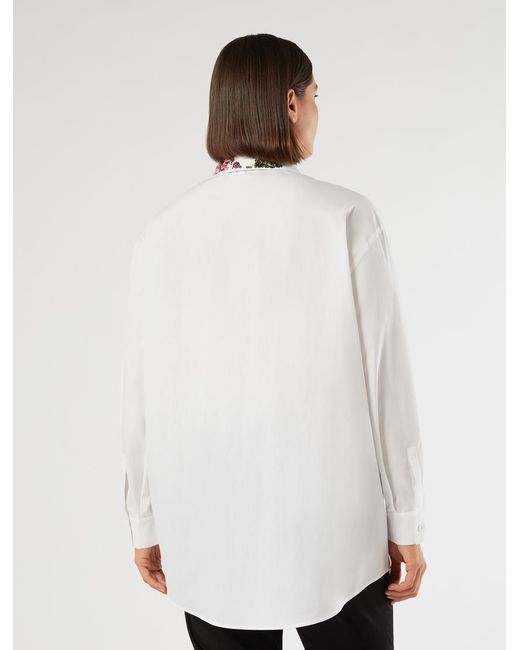 Chemisier En Popeline Avec Broderie Marina Rinaldi en coloris White