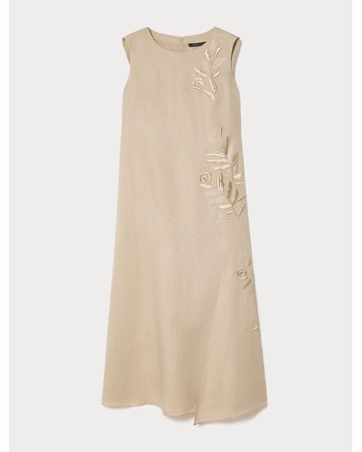 Robe En Lin Avec Broderie Marina Rinaldi en coloris Natural