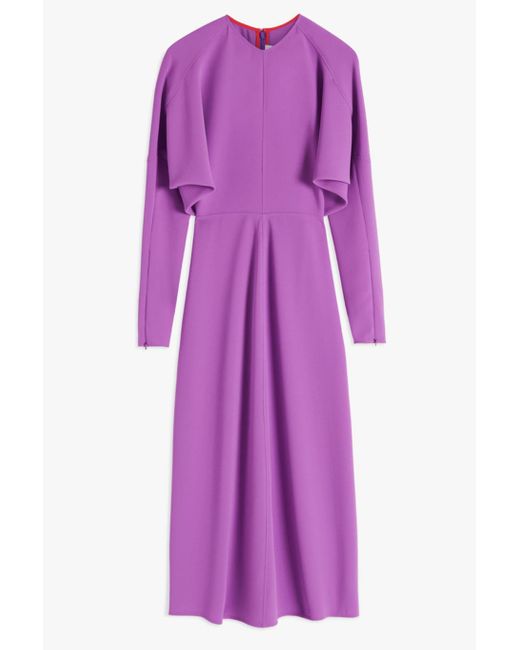 Victoria Beckham Synthetic Long Sleeve Dolman Dress in Purple | Lyst