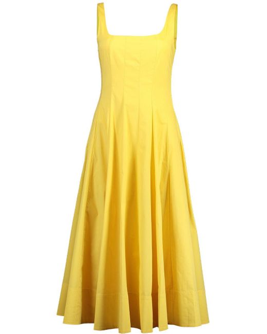 STAUD Cotton Wells Dress - Wall Flower in Yellow - Lyst