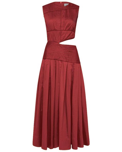 Aje. Red Cascade Cut Out Dress