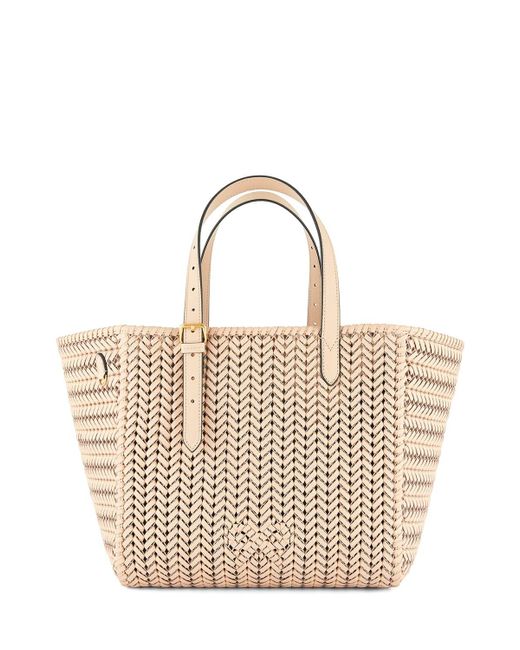Anya Hindmarch Leather Neeson Square Tote in Natural | Lyst UK