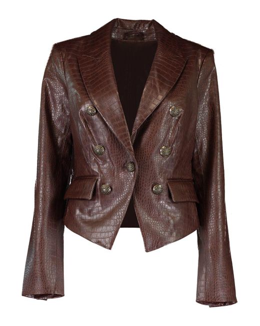 Veronica Beard Cooke Vegan-leather Dickey Jacket in Brown | Lyst Canada
