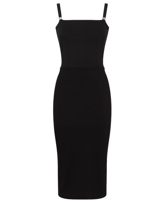 Dolce & Gabbana Synthetic Stretch Jersey Tubino Dress in Nero (Black ...