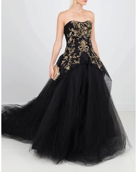 black and gold tulle dress