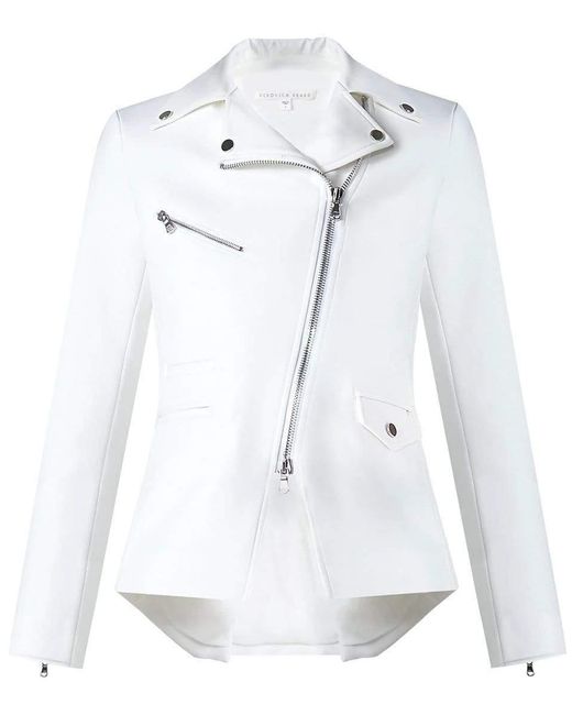 veronica beard white scuba jacket