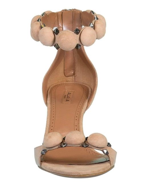 Alaia Suede Bombe Sandals Lyst