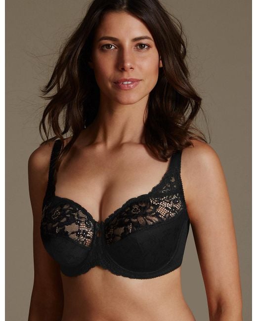Lyst Marks & spencer Floral Jacquard Lace Underwired Full Cup Bra Ah