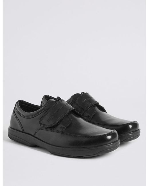 Marks Spencer Extra Wide Fit Leather Shoes With Airflextm In Black