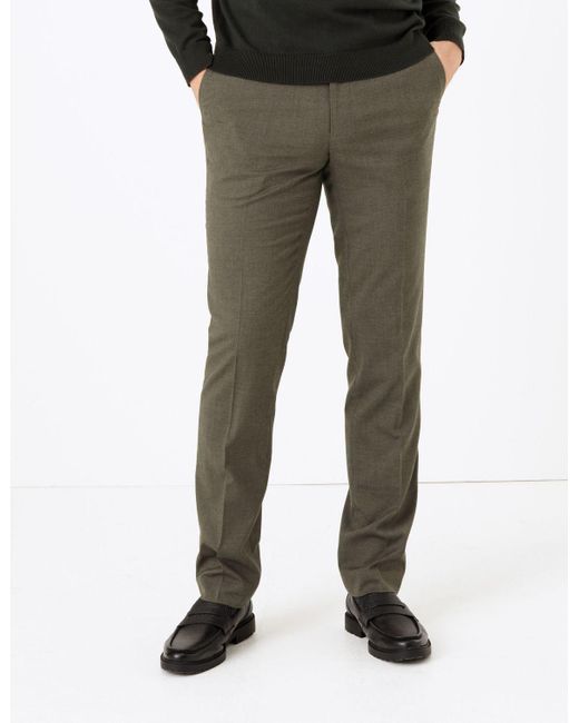 Marks & Spencer Slim Fit Trousers With Stretch Neutral for Men - Lyst