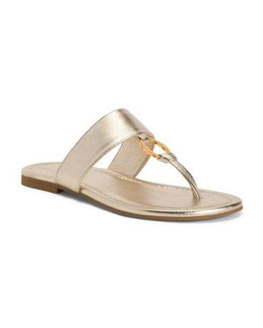 MARSHALLS White Leather Flat Sandals For