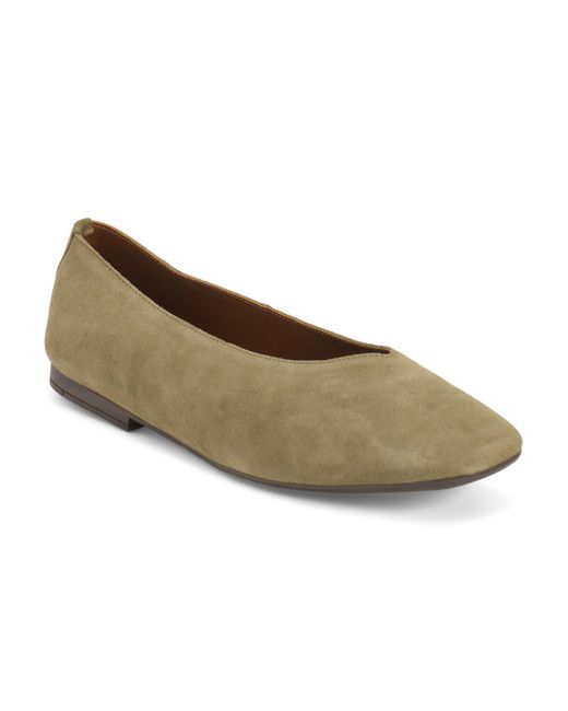 MARSHALLS Green Suede Square Toe Flat Shoes For