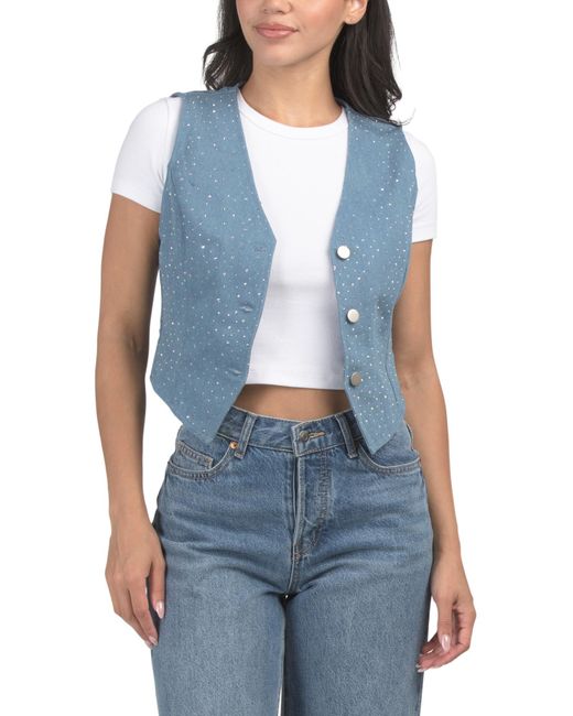 MARSHALLS Blue Rhinestone Vest For