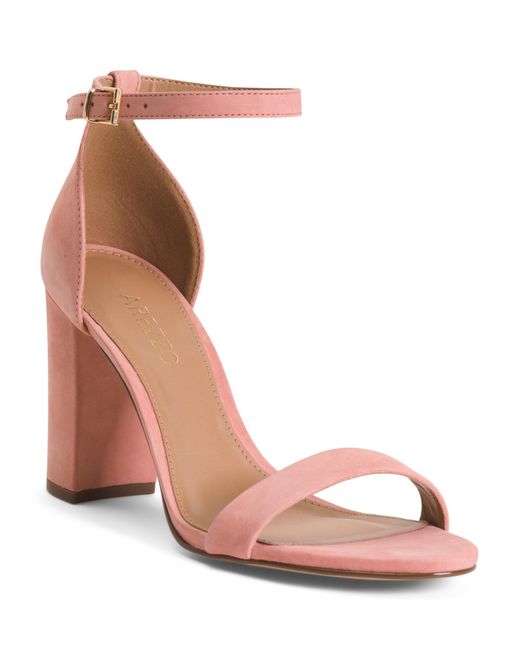 Marshalls Suede Isabelli High Block Sandals For in Pink | Lyst