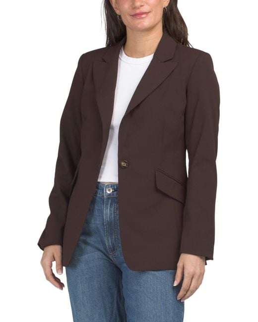 MARSHALLS Brown One Button Front Blazer For