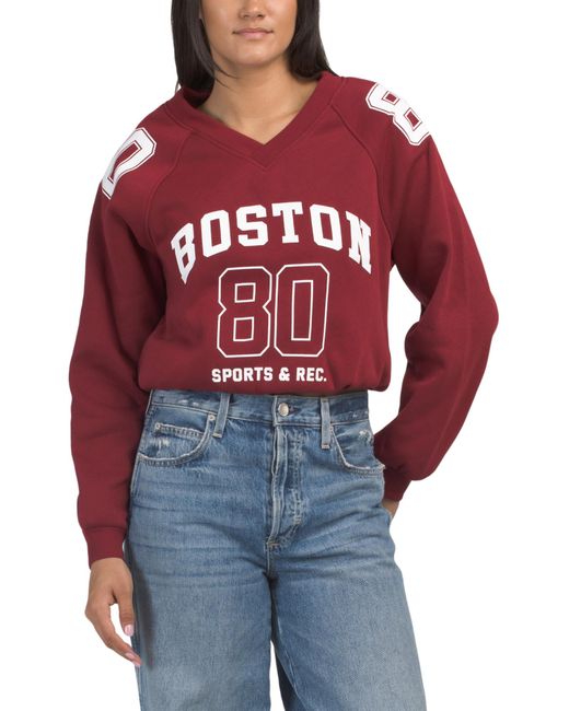 MARSHALLS Red Boston Varsity Pullover