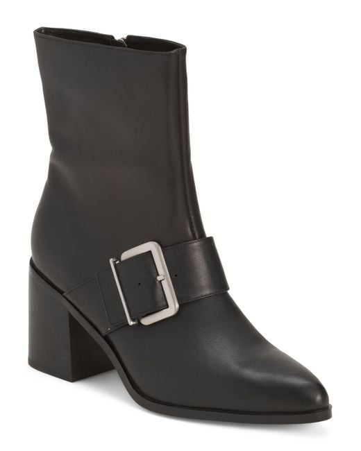 MARSHALLS Black Leather Jenna Booties For