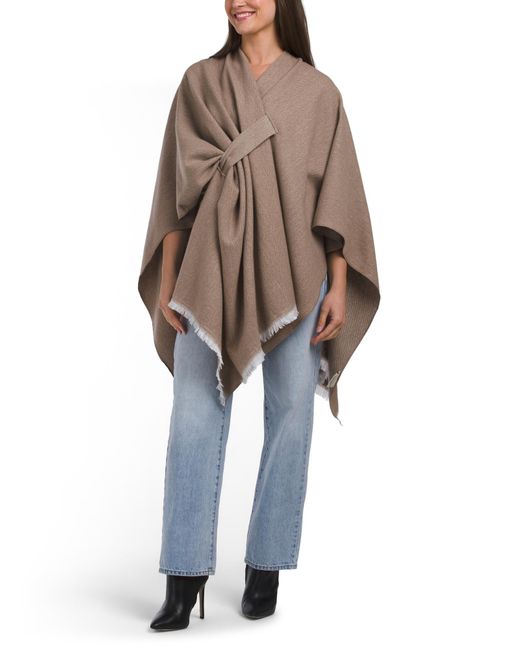 MARSHALLS Brown Solid Ruana For