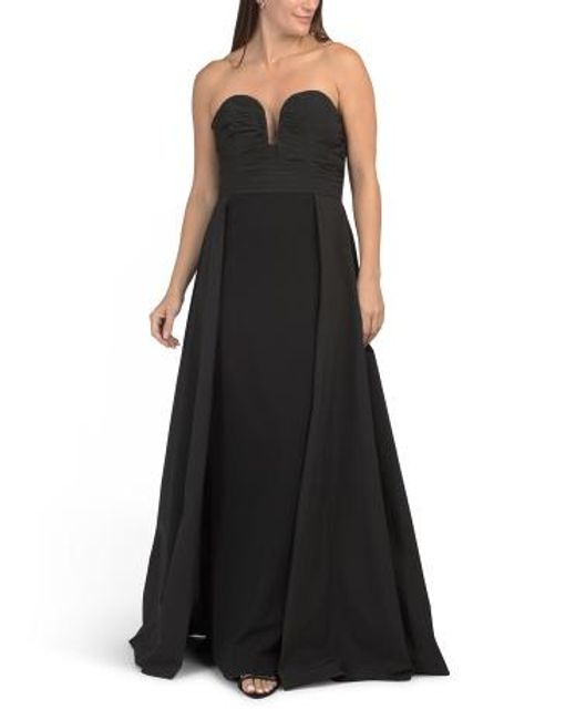 Marshalls Women's Black Strapless Pleated Gown For - www.ice4pros.com.br
