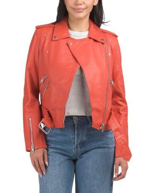 MARSHALLS Red Leather Allison Jacket